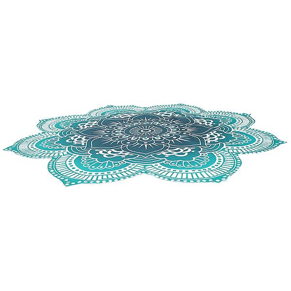 Strandhandduk Mandala Tapestry Lotus Blomform Utomhus Roundie Hippie Gypsy Bohemia Handduk Tab Grön