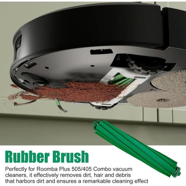 16-osainen vaihtosarja iRobot Roomba Plus 405 Combo/505 Combo -robotti-imurille, 1 kumiharja, 4 moppityynyä [BLE117]
