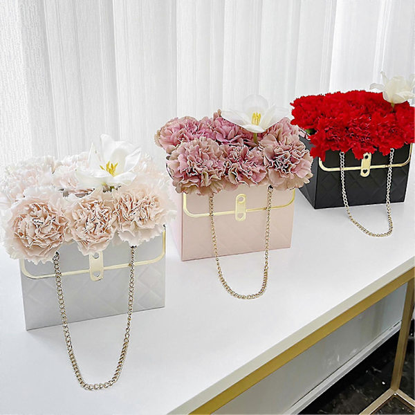 4 st Blomsterkasse Bärväska Portabel Vikbar Hållbar Universell Presentförpackning Blomlåda Hushållsartiklar Black