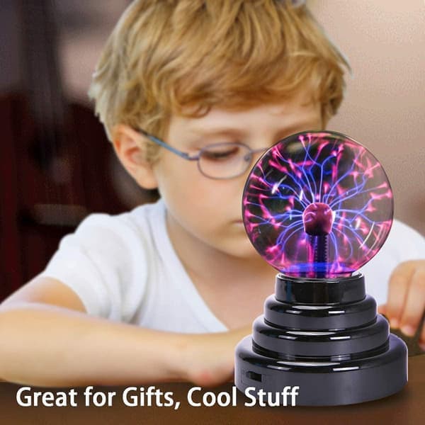 Plasmakule/lampe/lys, elektrisk plasmatåke, berøringsfølsom, leker, til fester, dekorasjoner, gave (3 tommer, USB)
