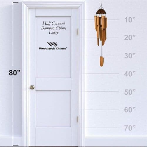 80cm suuri tuulikello Feng Shui puutarha säänkestävä bambu kookos
