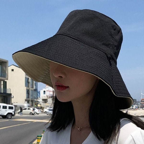 Bucket Hat Beach Cap BLACK Black Black