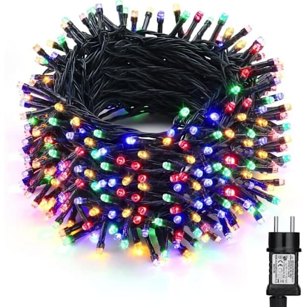30M 300 LED Julelys med 8 Moduser, Vanntette Lyslenker for Innendørs og Utendørs Bruk, Grønn Kabel