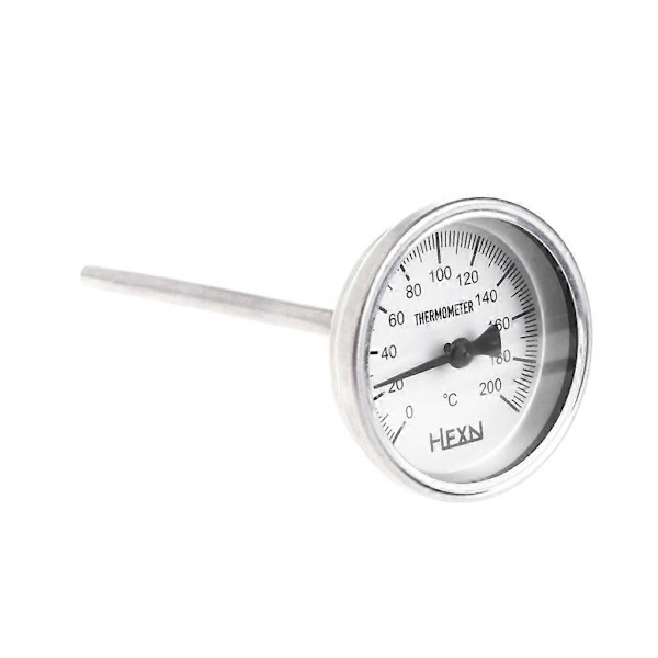 Bi-metallisk process-termometer i rostfritt stål 1/4PT-anslutning 50-300 200 degrees