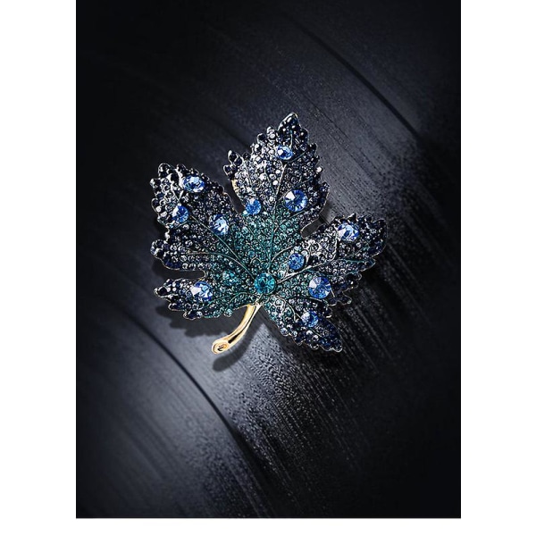 Ny Heavy Industry Crystal Lönnblad Brosch Ljus Ljus Lyx Simple Leaf Corsage Kostym Rock Pin Accessoarer style 1