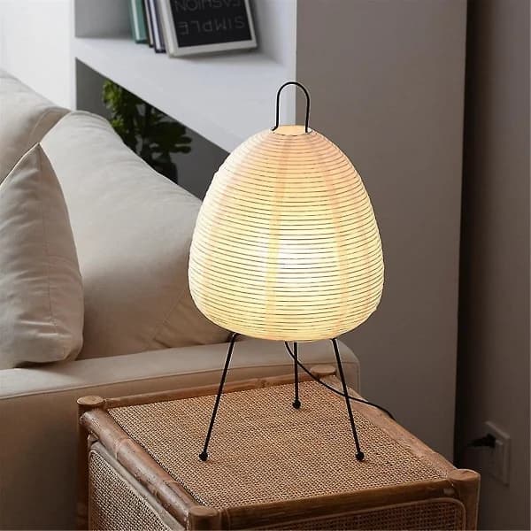Japansk rislampa LED bordslampa vardagsrum sovrum säng studierum hotell hem stå-glad