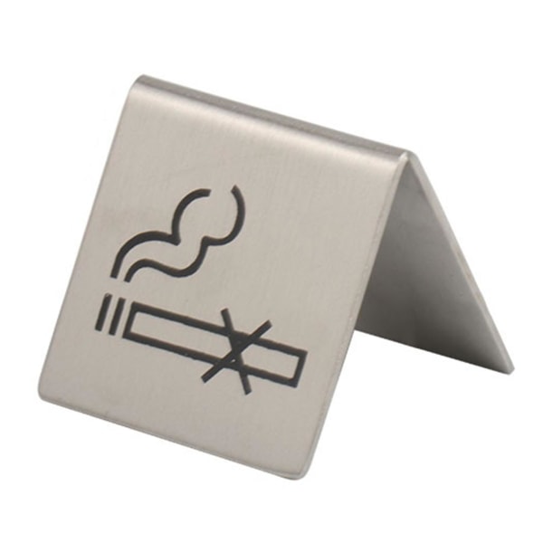 Rökförbudsskylt Rostfritt stål Dubbla sidor märkbar Printed stabilt rökfritt varningsskylt för restaurang C