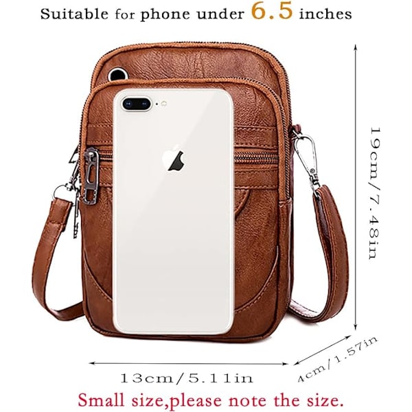 Kvinder Crossbody Telefon Taske, Lille Blød Læder Håndtasker Skuldertasker Damer Multifunktionel Pung Taske Mini Messenger Taske