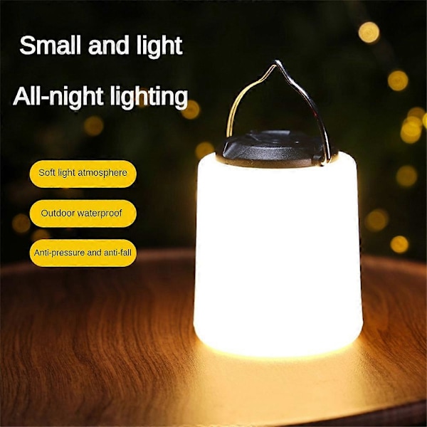 LED Campinglampe USB Oppladbar Teltlykt Nattlampe Utendørs Fiske Party columnar 2600 mah