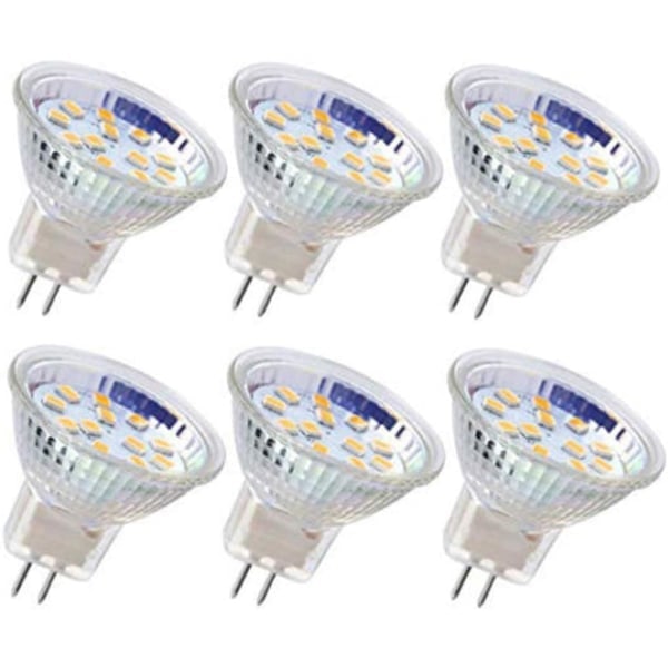 6 stk. MR11 LED-pærer GU4-spotpærer 3W 18LED (koldt hvidt)