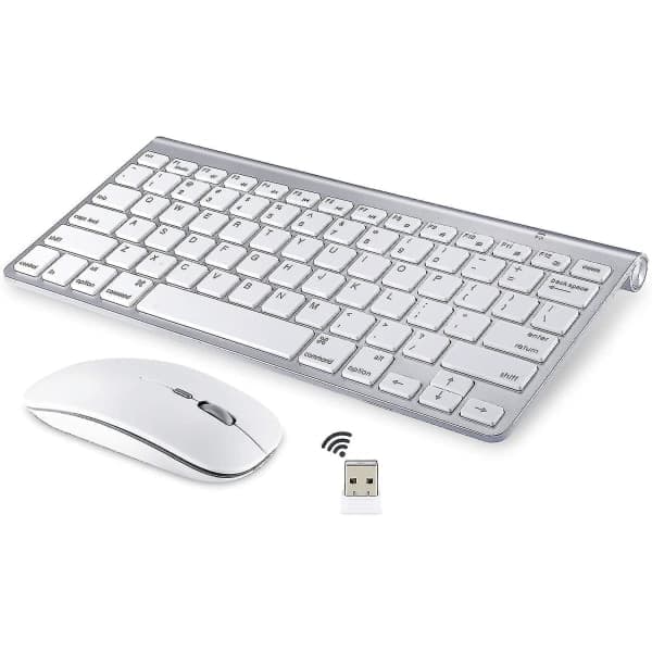 Trådlöst tangentbord och mus för Apple iMac, Windows eller Android (2,4 GHz trådlöst)