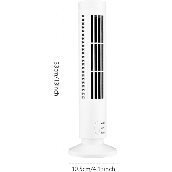 Oskillaattori tornipuhallin, pieni jäähdytyspuhallin USB-ladattava jäähdytyspuhallin kannettava lattiatuuletin makuuhuoneeseen ja toimistoon white