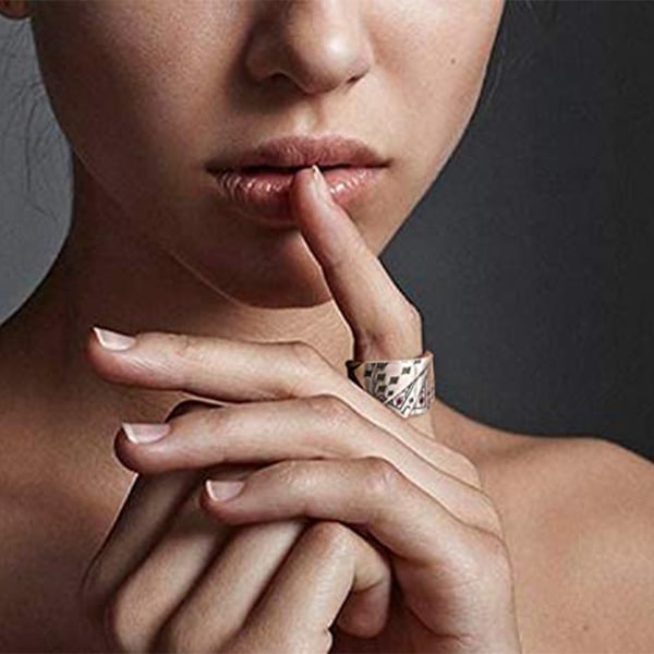 Pokeripeli Casino -rengas Pelikortit Statement Band Ring