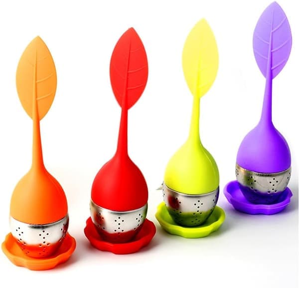 Tesier til løs te 4 stk. tesier, teinfuser, tesier i rustfrit stål, nem at rengøre tesier, tesier til løs te