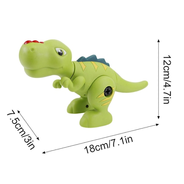 Dinosaur Legetøj Dino Legetøj Med Bor STEM DIY Uddannelsesmæssigt Legetøj Med Værktøjer Til Børn Green