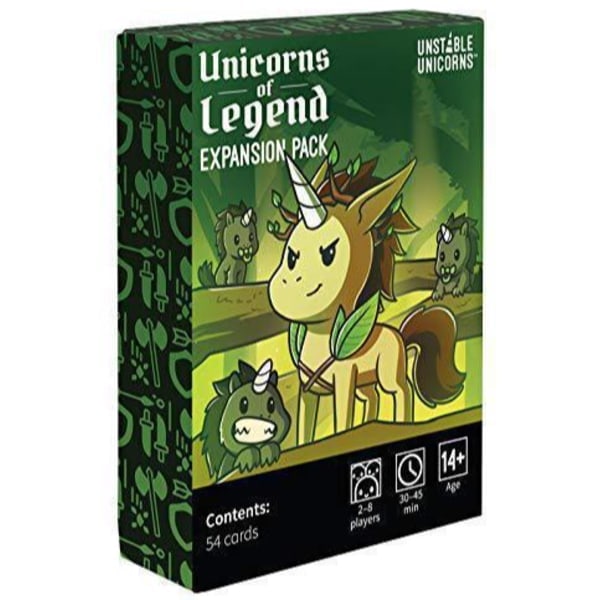 Unstable Unicorn Adventures -laajennuspaketti – Suunniteltu lisättäväksi Unstable Unicorn -korttipeliisi, Legend-laajennus Legend extension