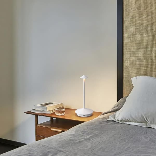 Moderne trådløse bordlamper, bærbare LED-bordlamper, oppladbare batteridrevne lamper hvite White