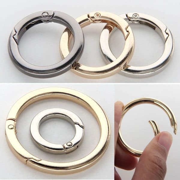 4 stk. Fjeder O-Ring Spænder Karabinhage SORT 32MM Sort 32mm Black 32mm