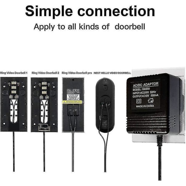 Wosawe nätadapter för Nest Hello videodörrklocka, videodörrklocka video intercom