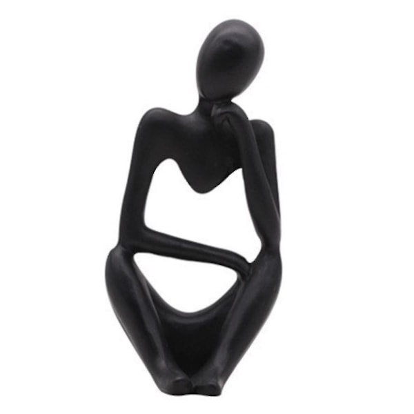 Modern Tänkare Staty Abstrakt Skulptur Mini Ornament Heminredning Hantverk Figurin #yg Black Right Thinking