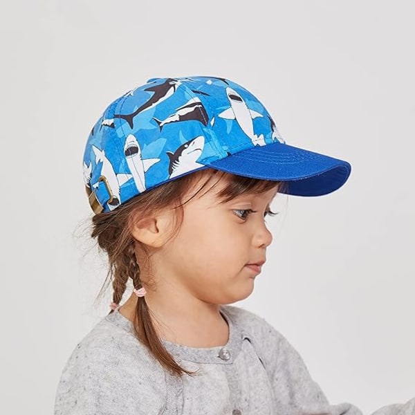 Bomull utomhus barn barn enfärgad baseball keps hatt justerbar solhatt för flickor pojkar, blå, M