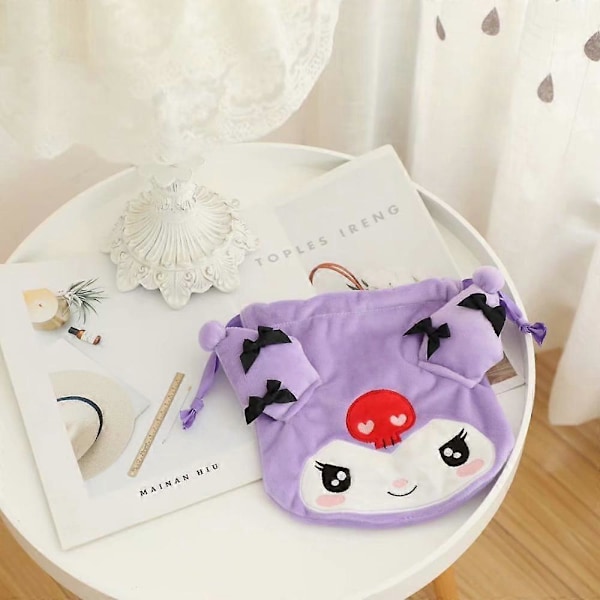 Sanrio Kulomi My Melody Olkalaukku Pehmo Kolikkokukkaro Kosmetiikkalaukku Käsilaukku Ihana Syntymäpäivälahja Tytöille Söpö Laukku Pinkki Harmaa Drawstring As Description