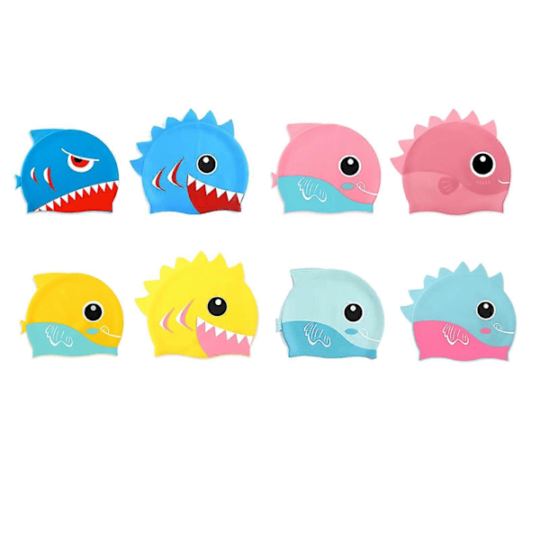 Barnens Simmössa i Silikon med Cartoon-Mönster för Pojkar 3-12 År - Strandhatt Mint green Small fish