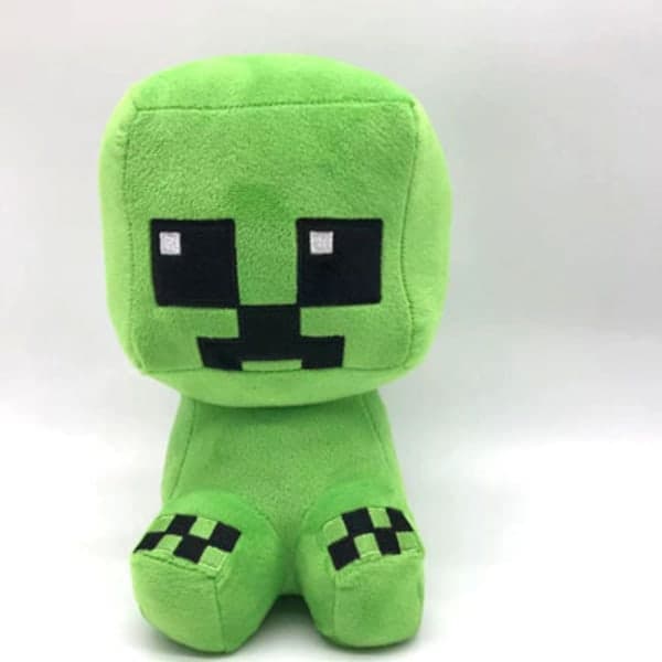 Minecraft Creeper Plys Grøn/Sort 26cm