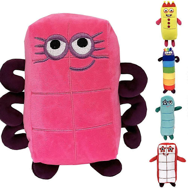 Myke, koselige Numberblocks-dukker i tegneserieform for babyer - tidlig læring Four
