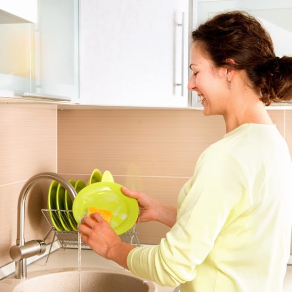 Naturlig svamp - Miljøvenlig opvaskesvampe, rengøringssvampe opvask til hjemmet, ridsefri 100 % biologisk nedbrydelig cellulosesvamp 10 stk.
