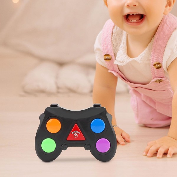 Elektroniskt minnesspel Handhållet elektroniskt leksakshjärnspel Pusselspel Leksak Bärbar färgläggning Memorering Quizspel för barn Black Optional