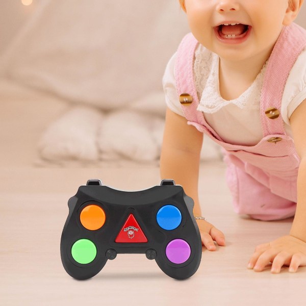 Elektroniskt minnesspel Handhållna elektroniska leksaker Brain Teaser Pusselleksak Bärbar färgmemoreringsfrågespel för barn Barn Black Optional