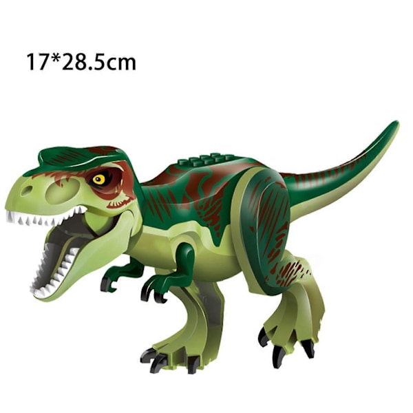 Dinosauriefigurer, Indominus T Rex-klossar, Stor dinosauriekloss, Barnkalas green Tyrannosaurus rex