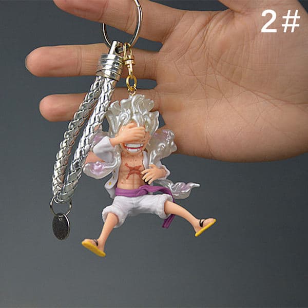 Action One Piece Nøglering 3D PVC Luffy Zoro Sanji Figur Model Multicolor 2# 2#