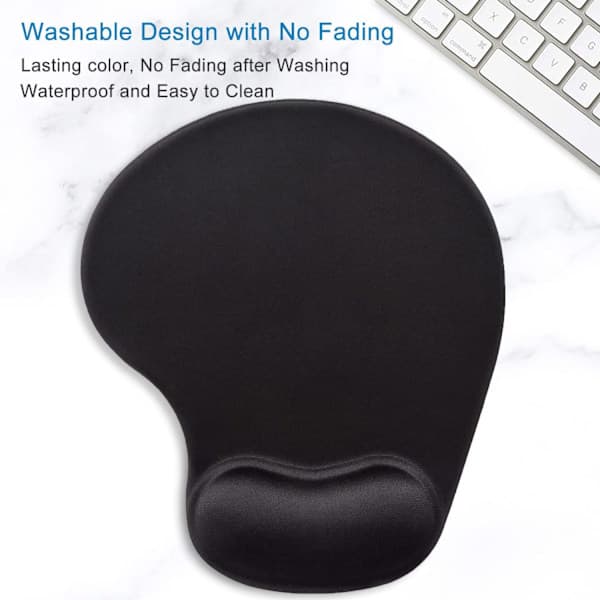 Musematte, Ergonomisk Musematte med Gel Håndleddsstøtte, Marmor Musematte med Lycra Stoff, Sklisikker PU-base for Gaming Datamaskin, Laptop, Hjemme