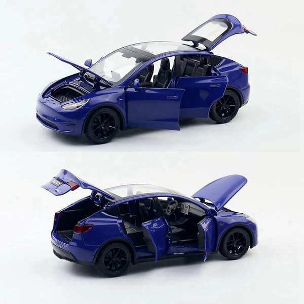 1/32 Tesla Model Y SUV Legetøjsbil Model Trykstøbt Legering Metal Miniature Lyd & Lys Træk Tilbage 1:32 Samling Gave Til Drenge Børn Tesla Model Y4