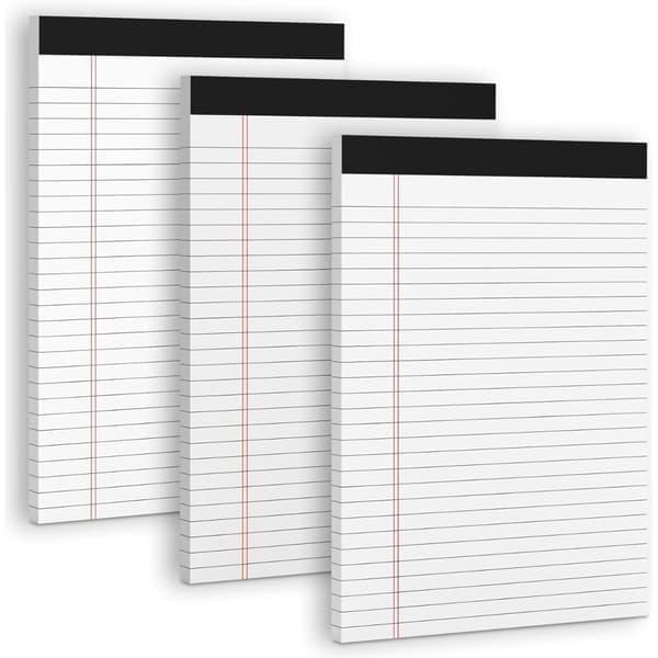 A4 linjerat rivblock 4-pack 50 ark per block vitt papper perfekt för skola kontor och möten