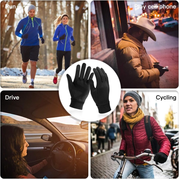 Juoksuhanskat, kosketusnäyttöä tukevat, liukumattomat, kevyet hanskalinjat pyöräilyyn, pyöräilyyn, urheiluun, ajamiseen miehille ja naisille XL