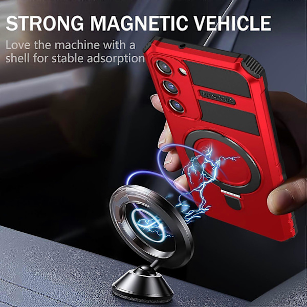 Til Samsung Galaxy S23+ Cover PC+TPU Støtteben Telefon Cover Kompatibel med MagSafe Multicolor Style B