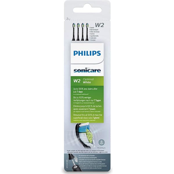 4 vaihtoharjaspäätä Philips Sonicare W2 Black -hammasharjaan Black