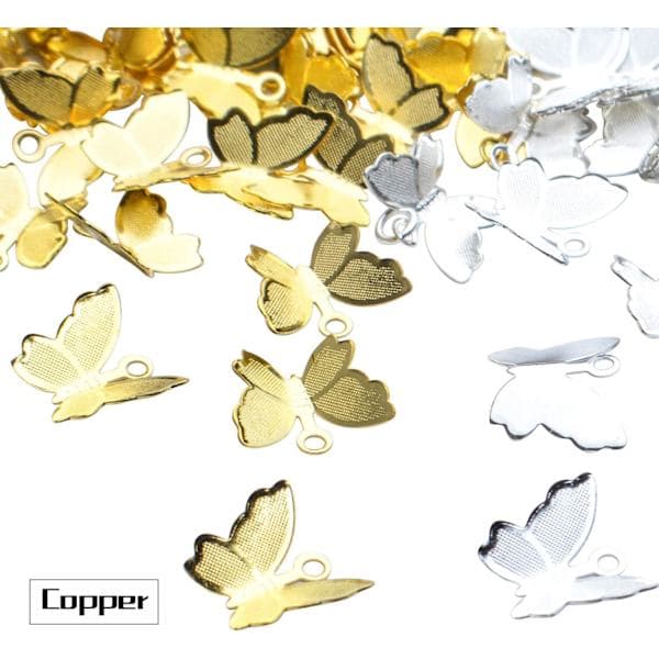 200 stk. Mini Sommerfugle Charms Messing