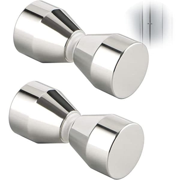 2 stk. Sølv Aluminium Legering Bruserdørsgreb Bruserdørs Knapper til Bruserdøre, Glasdøre, Balkon Døre, Soveværelsesdør