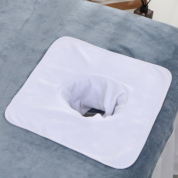 35*35cm Skönhet SPA Massagebordsplanka Ansiktshandduk med Hål Vit one size White
