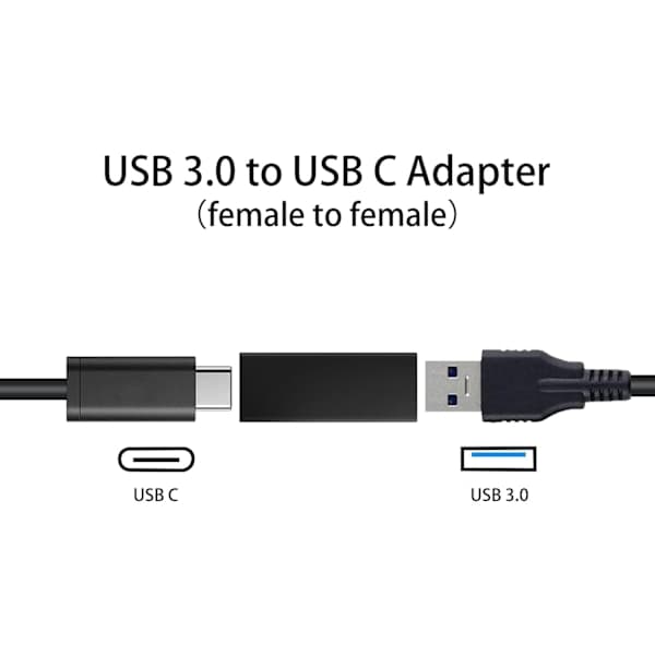 NÖRDIC USB-C naaras–USB-A naaras -adapteri 5Gbps musta