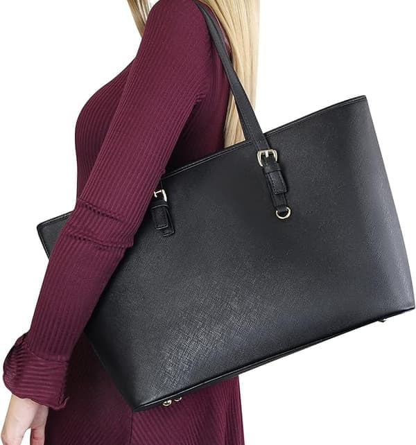 Dame shopper klassisk elegant håndveske bæreveske svart