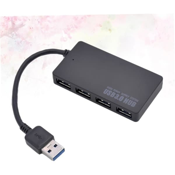 USB-enhetskontakt 4 USB-hubbporter USB-splitter USB-port for smarttelefon USB-adapter svart