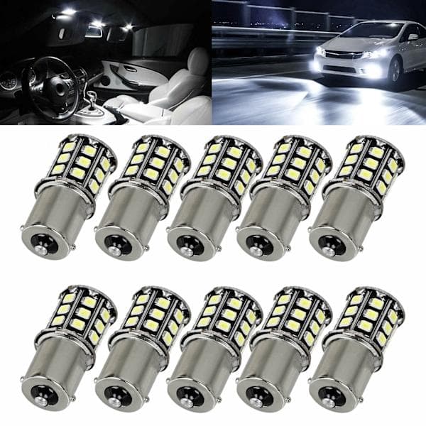10 x Super Bright Vit 1156 Husbil Släpvagn 33SMD LED 1141 Innerbelysning