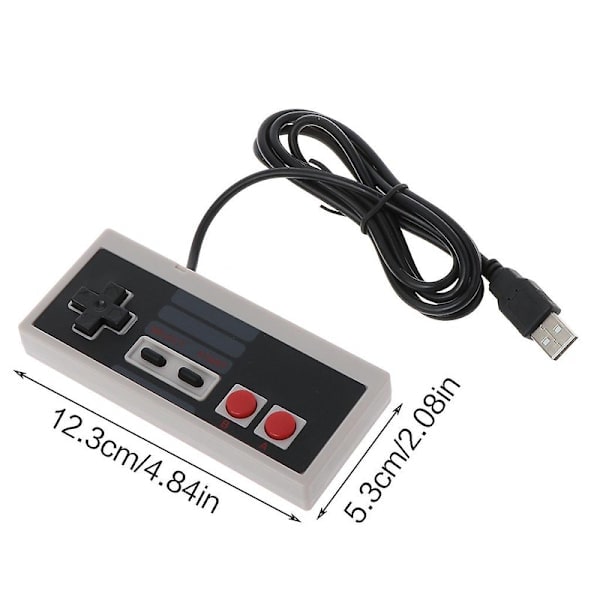 USB-spelkontroll Plug-and-Play Plast Svart+Grå För NES PC Windows Ny [DmS] Grå