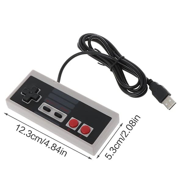 USB Spilcontroller Plug-and-Play Plastik Sort+Grå Til NES PC Windows Ny [DmS] Grå