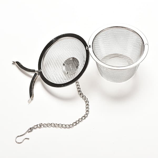 Praktisk te-kugle krydderi si si kurv mesh infuser filter rustfrit stål sølv 110mm 110mm